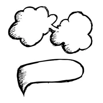 Doodle speech bubble icon hand draw illustration design Stock Illustration