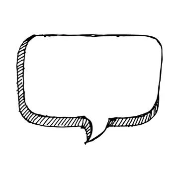 Doodle speech bubble icon hand draw illustration design Illustrazione stock