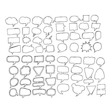 Doodle speech bubble icon hand draw illustration design Illustrazione stock