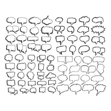 Doodle speech bubble icon hand draw illustration design Illustrazione stock
