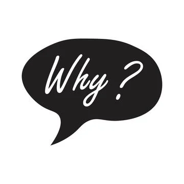 Doodle speech bubble with why question. Brainstorming, information, idea, c.. Stock Illustration