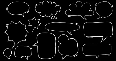 Doodle Speech Bubbles Animated Pack. Stock Footage 252356602