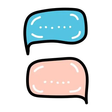 Doodle Speech bubbles with dots. Internet talk, chat, decoration. Hand drawn, Stock Illustration