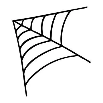Doodle of spider web isolated on white background. Stock Illustration