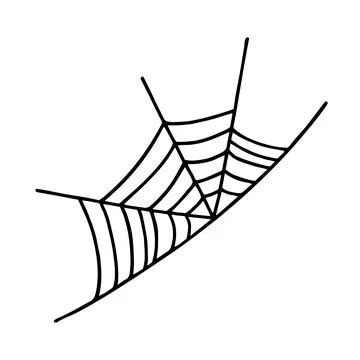 Doodle of spider web isolated on white background. Stock-Illustration