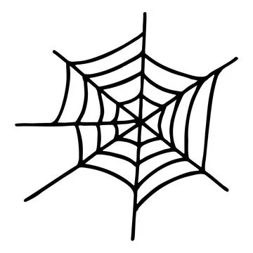 Doodle of spider web isolated on white background. Illustration