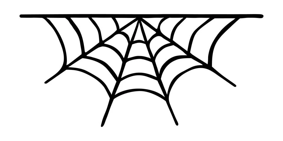 Doodle spider web. Vector illustration Stock Illustration