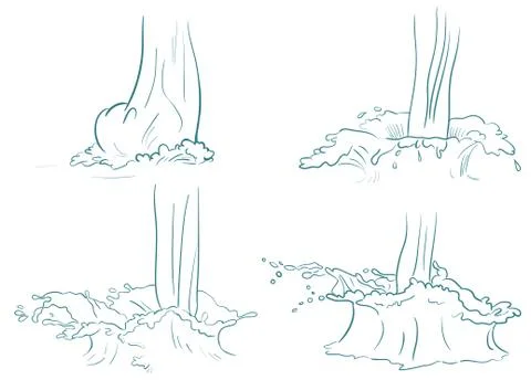 Doodle splash - animation frames Stock Illustration