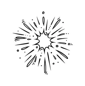 Doodle splash firework. Shiny foreworks for parties and celebrations. Vector Stock Illustration