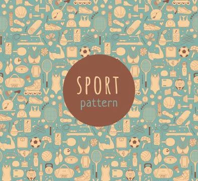 Doodle sports elements. Vector illustration Stock Illustration