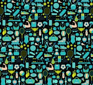 Doodle sports elements. Vector illustration Stock Illustration
