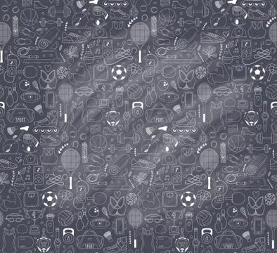 Doodle sports elements. Vector illustration Stock Illustration