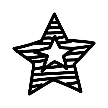 Doodle star. Hand drawn scribble sketch icon. Grunge line handdrawn star Stock Illustration
