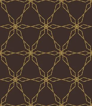 Doodle star seamless pattern. Diagonal geometrical sketch ink stroke, thin gold Stock Illustration