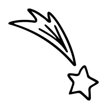 Doodle of star with shining tail. Stock Illustration