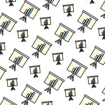 Doodle statistics bar presentation graphic background Stock Illustration
