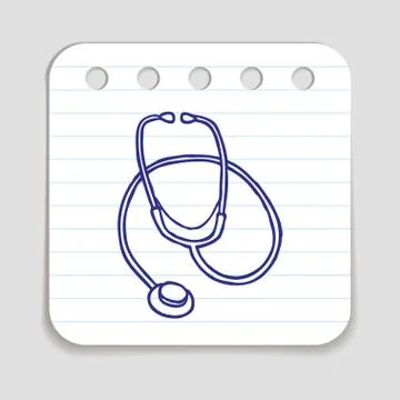 Doodle stethoscope icon Stock Illustration