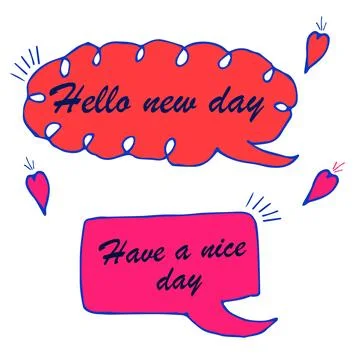 Doodle sticker bubble with text Stock Illustration