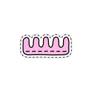 Doodle sticker with finger separator. Stock Illustration