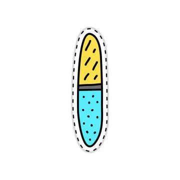 Doodle sticker with nailfile. Stock Illustration