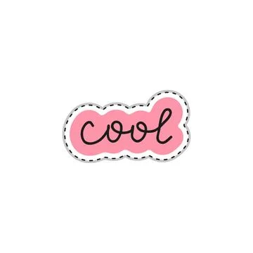 Doodle sticker with text cool. Illustrazione stock