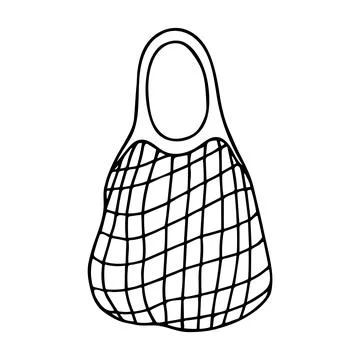 Doodle of string bag isolated on white background. Stock Illustration