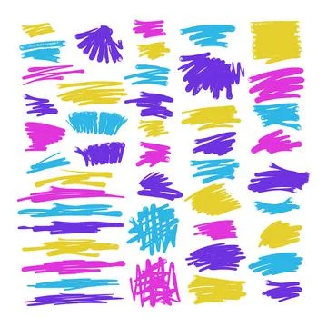Doodle strokes graffiti spray effect. set of design elements. strokes backgro Stock Illustration