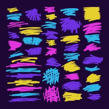 Doodle strokes graffiti spray effect. set of design elements. strokes backgro Stock Illustration