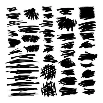 Doodle strokes graffiti spray effect. set of design elements. strokes backgro Stock Illustration