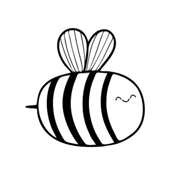 A Doodle-style bee isolated on a white background. Stock Illustration