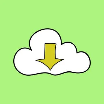Doodle style cloud computing symbol イラスト素材