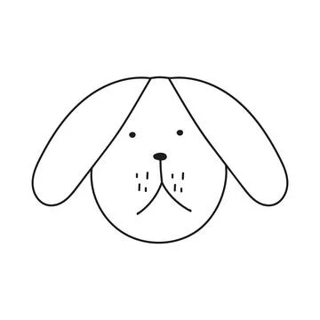 Doodle-style dog with dangling ears Stock Illustration