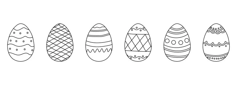 Doodle style Easter Eggs collection. Perfect for design elements Easter gre.. 스톡 일러스트