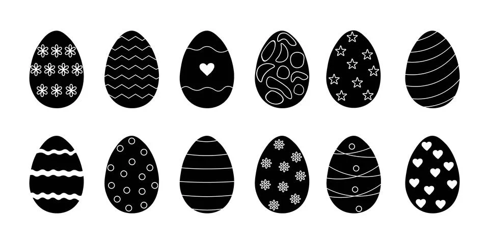 Doodle style Easter Eggs collection. Perfect for design elements Easter gre.. Illustrazione stock