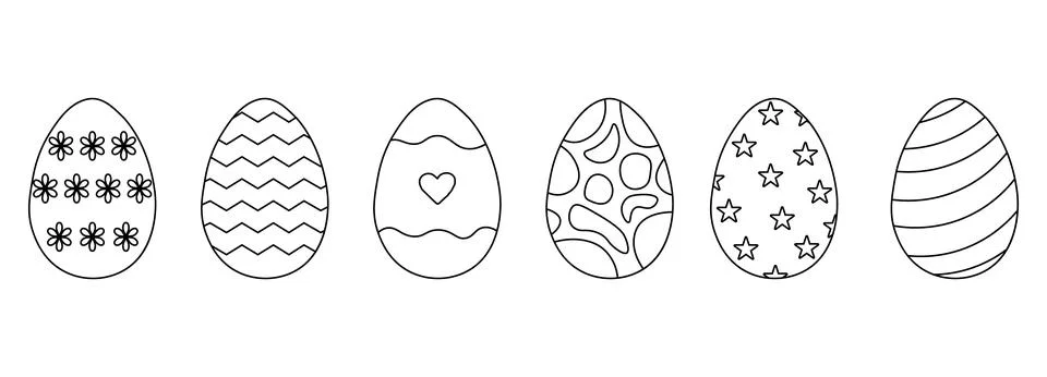 Doodle style Easter Eggs collection. Perfect for design elements Easter gre.. Stockillustratie