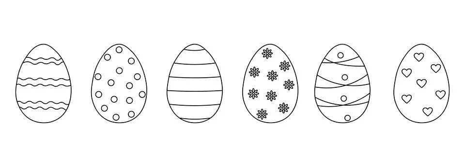 Doodle style Easter Eggs collection. Perfect for design elements Easter gre.. 스톡 일러스트