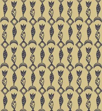 Doodle-style elements in the form of a tulip flower, rhombus, moon for text.. Ilustração Stock