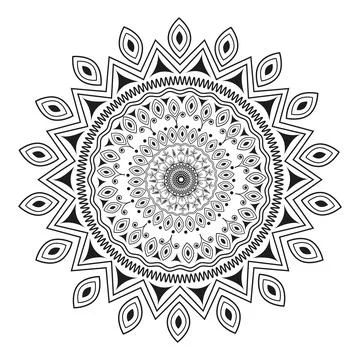 Doodle Style Floral Mandala Pattern Design. Stock Illustration