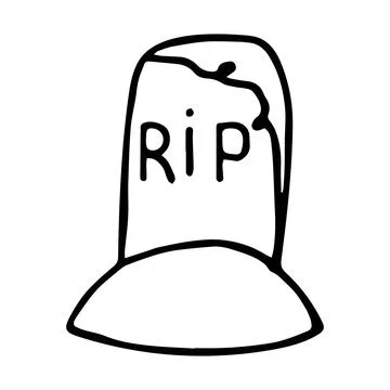 Doodle style gravestone vector illustration Stock Illustration