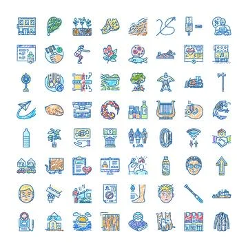 Doodle style hand drawn graphic icon set Ilustración de archivo