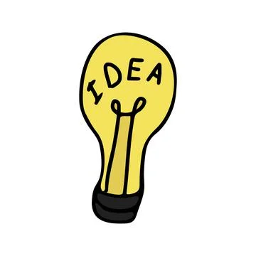 Doodle-style light bulb for use in web design Stock Illustration