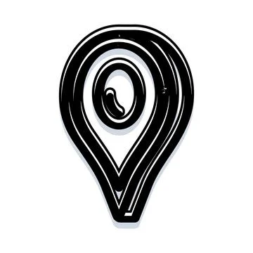 Doodle style location pin marker mapping destination Illustrazione stock