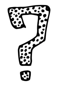 A doodle-style question mark. A hand-drawn doodle-style question mark with a Stock Illustration