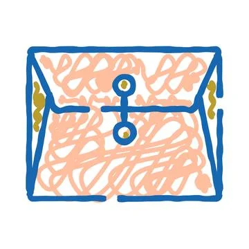Doodle style secure mail envelope office supply Illustration