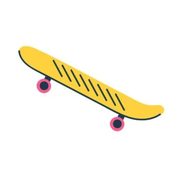 A doodle style skateboard Stock Illustration