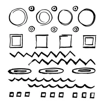 Doodle style sketched frames, strokes Stock Illustration