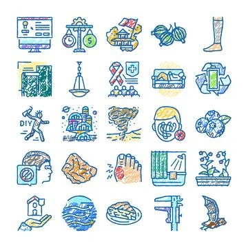 Doodle style various concepts collection for infographics イラスト素材