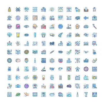 Doodle style various concepts icons collection 스톡 일러스트