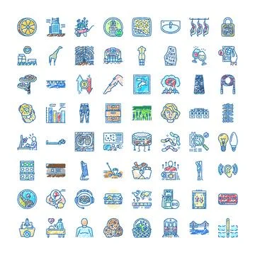 Doodle style various subjects vector icons concept Stock Illustration