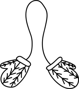 Doodle style winter mittens vector illustration for web, print, or advertisin Stock Illustration